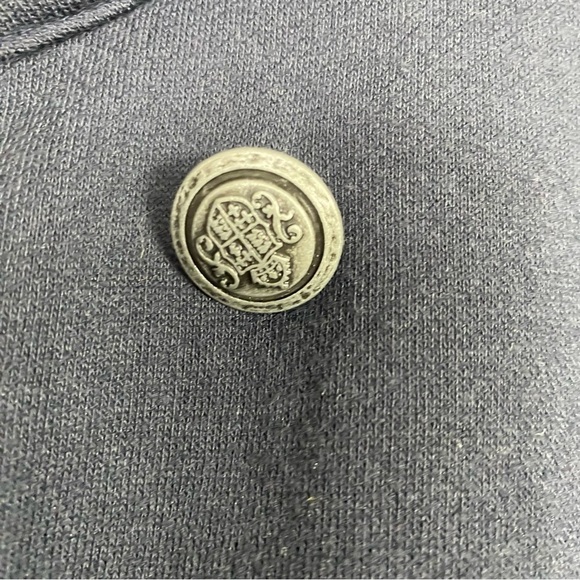 Talbots French Terry Double Breasted Military Style Jacket Navy Blue Sz L EUC - Picture 7 of 7